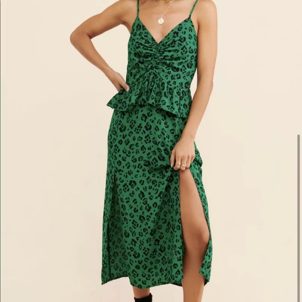 Suboo Leafy Leopard Midi Dress